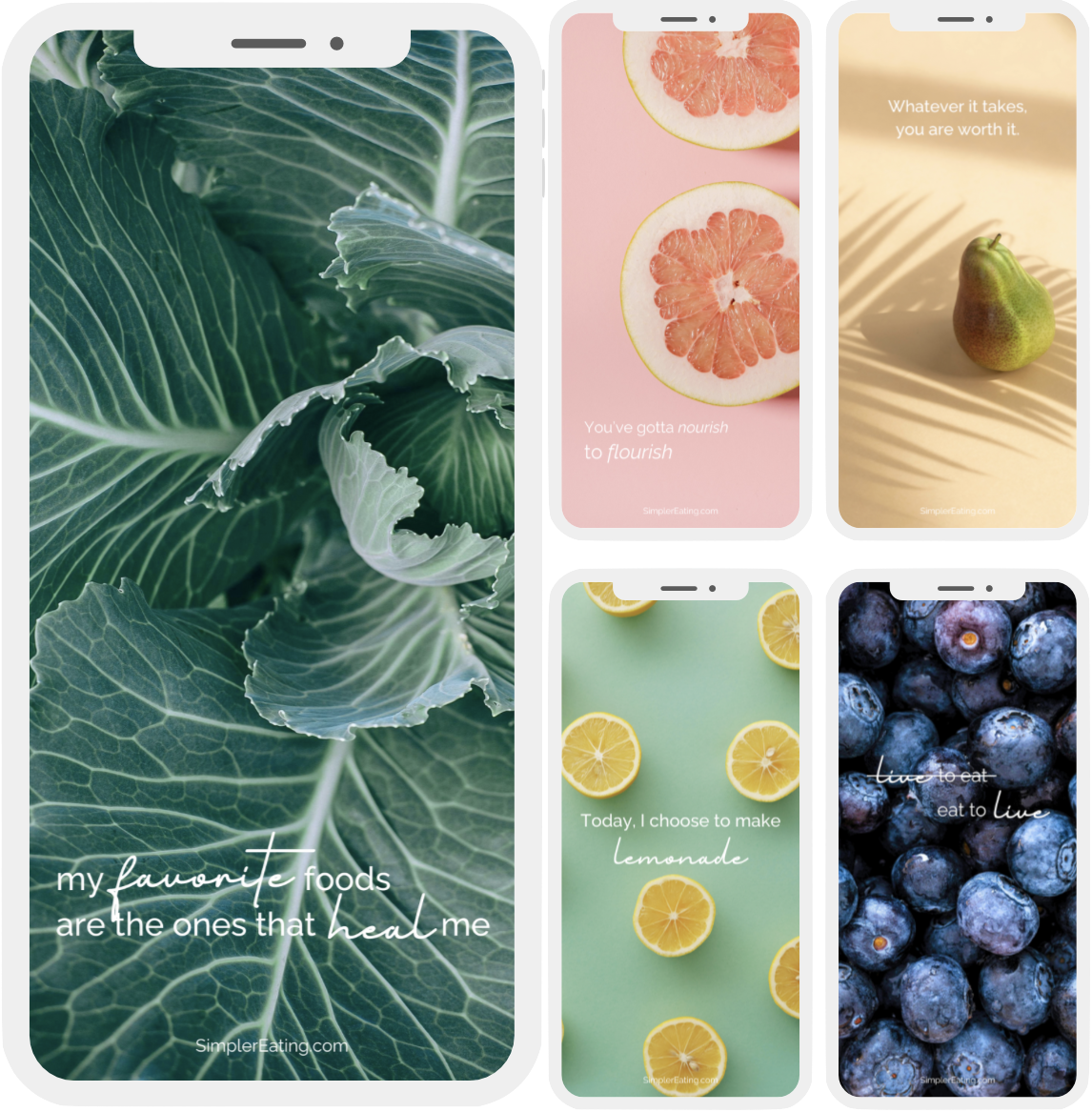 Phone wallpapers to support those on the Specific Carbohydrate Diet (SCD). SCD recipes, paleo recipes, grain-free, dairy-free, refined sugar-free.